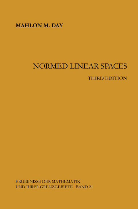 Normed Linear Spaces - Mahlon M. Day