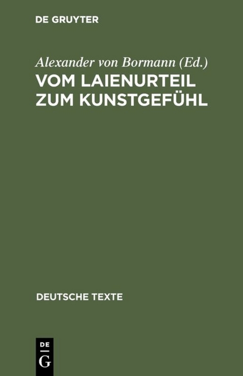 Vom Laienurteil zum Kunstgefühl - 