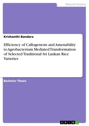 Efficiency of Callogenesis and Amenability to Agrobacterium Mediated Transformation of Selected Traditional Sri Lankan Rice Varieties - Krishanthi Bandara