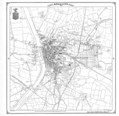 Kings Lynn 1883 Heritage Cartography Victorian Town Map - Peter J. Adams