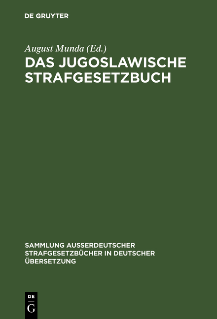 Das Jugoslawische Strafgesetzbuch - 