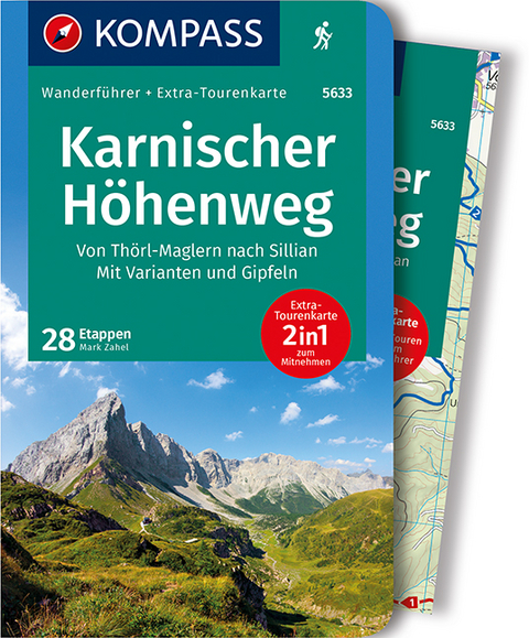 KOMPASS Wanderführer Karnischer Höhenweg, Von Thörl-Maglern nach Sillian, Mit Varianten und Gipfeln - Mark Zahel