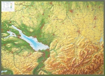 Relief Allgäu Bodensee 1:200.000, Reliefkarte, mit Holzrahmen - André Markgraf, Mario Engelhardt