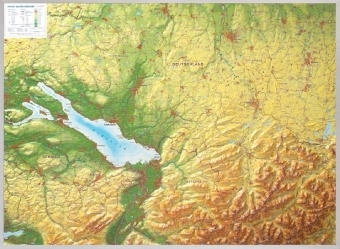 Relief Allgäu Bodensee 1:200.000, Reliefkarte, mit Aluminiumrahmen - André Markgraf, Mario Engelhardt