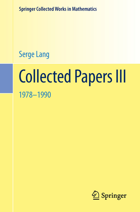 Collected Papers III - Serge Lang