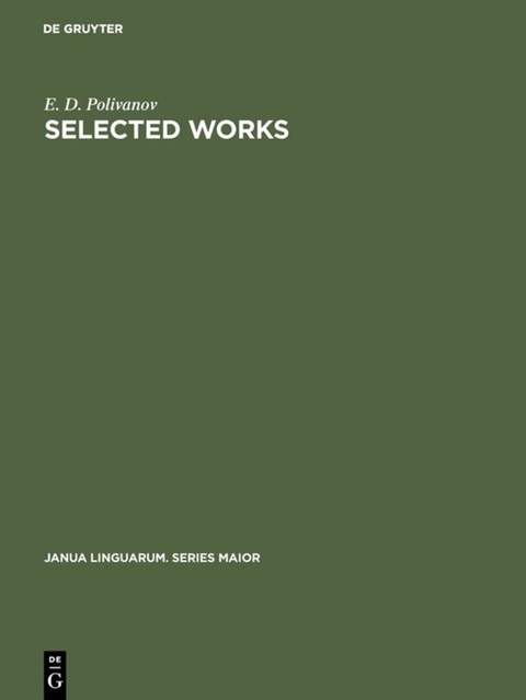 Selected Works - E. D. Polivanov