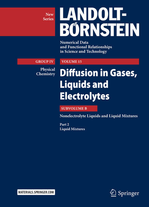 Diffusion in Gases, Liquids and Electrolytes - Jochen Winkelmann