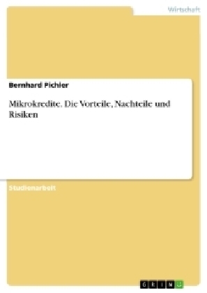 Mikrokredite. Die Vorteile, Nachteile und Risiken - Bernhard Pichler