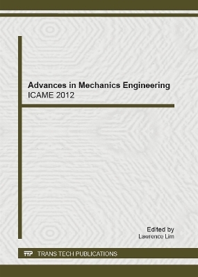 Advances in Mechanics Engineering - 