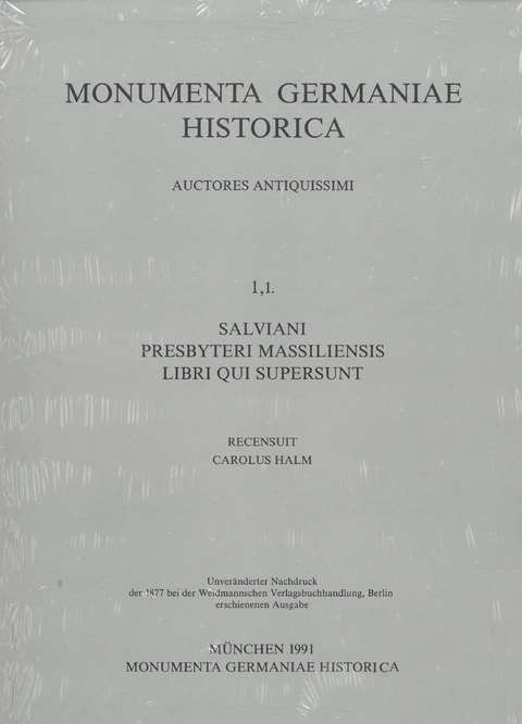 Salviani presbyteri Massiliensis Libri qui supersunt - 