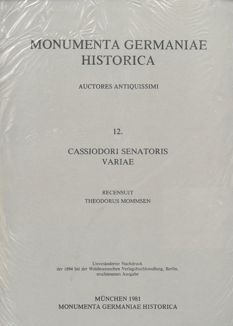 Cassiodori Senatoris Variae - 