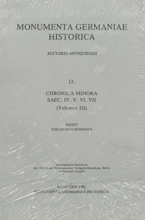 Chronica minora saec. IV. V. VI. VII. - 