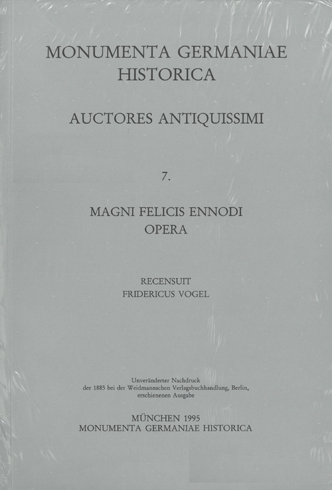 Magni Felicis Ennodi Opera - 