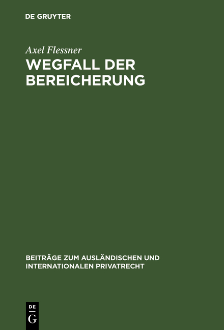 Wegfall der Bereicherung - Axel Flessner