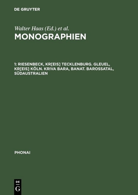 Monographien / Riesenbeck, Kr[eis] Tecklenburg. Gleuel, Kr[eis] Köln. Kriva Bara, Banat. Barossatal, Südaustralien - 