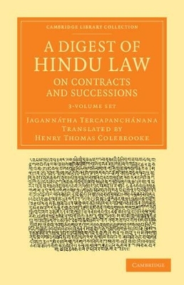 A Digest of Hindu Law, on Contracts and Successions 3 Volume Set - Jagannátha Tercapanchánana