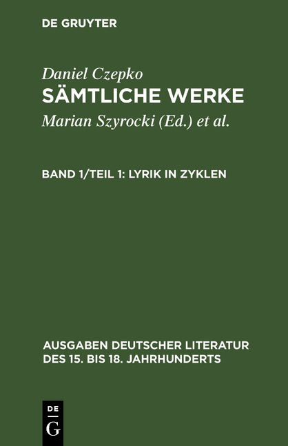 Sämtliche Werke / Lyrik in Zyklen - 