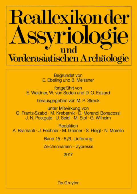 Reallexikon der Assyriologie und Vorderasiatischen Archäologie / Zeichennamen - Zypresse - 