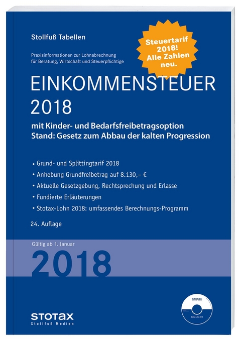 Tabelle, Einkommensteuer 2018