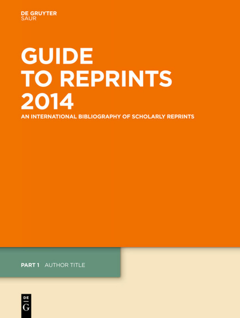 Guide to Reprints. 2014 / Author Title and Subject Guide