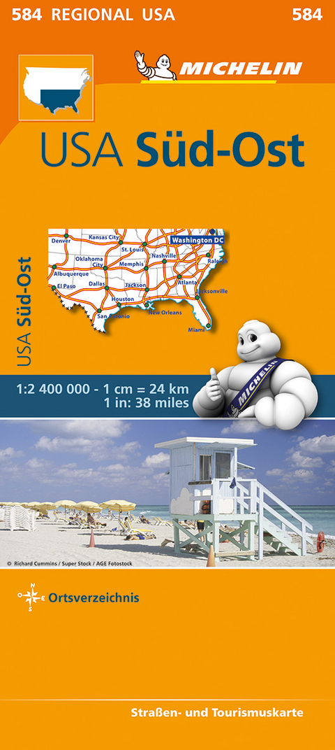 Michelin USA SÃ¼d-Ost. StraÃen- und Tourismuskarte 1:2.400.000