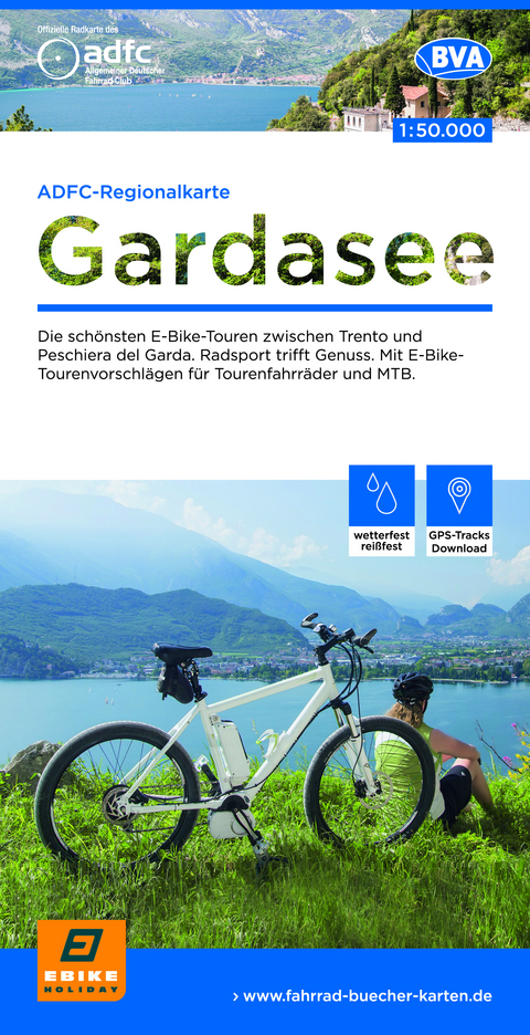 ADFC-Regionalkarte Gardasee, 1:50.000, reiß- und wetterfest, GPS-Tracks Download