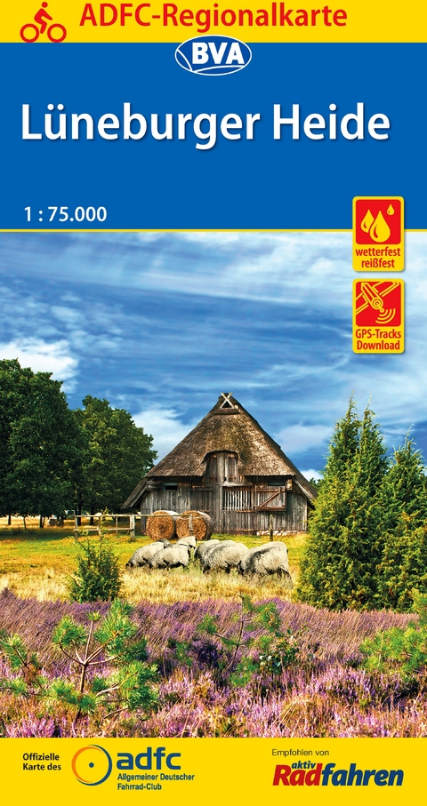 ADFC-Regionalkarte Lüneburger Heide, 1:75.000, reiß- und wetterfest, GPS-Tracks Download