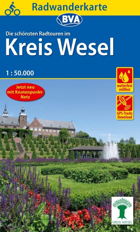 Radwanderkarte BVA Radwandern im Kreis Wesel am Niederrhein 1:50.000, reiß- und wetterfest, GPS-Tracks Download