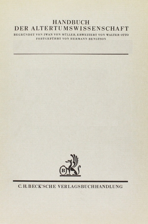 Die nachklassische Periode der griechischen Literatur Bd. 1: Von 320 v. Chr. bis 100 n. Chr. - Wilhelm Schmid, Otto Stählin