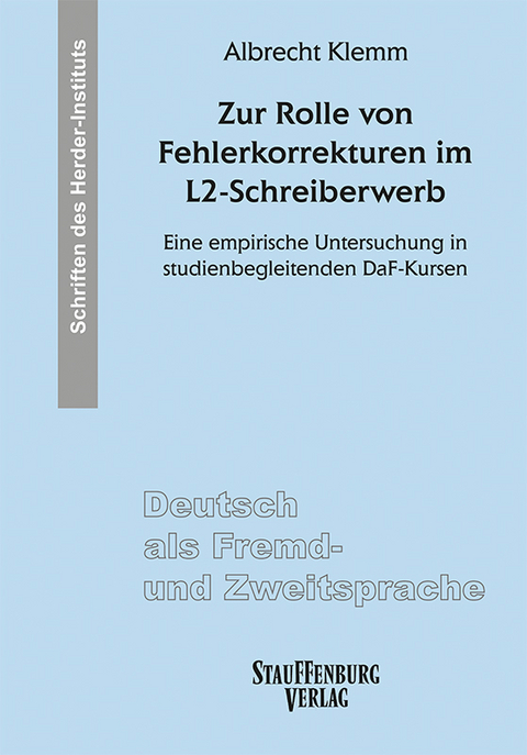 Zur Rolle von Fehlerkorrekturen im L2-Schreiberwerb - Albrecht Klemm