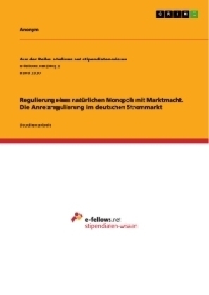 Regulierung eines natÃ¼rlichen Monopols mit Marktmacht. Die Anreizregulierung im deutschen Strommarkt -  Anonymous