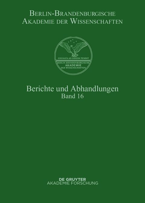 Berichte und Abhandlungen / Berichte und Abhandlungen. Band 16