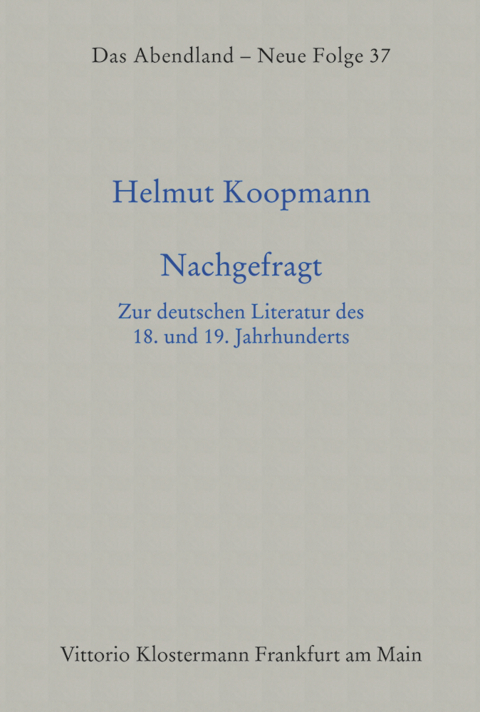 Nachgefragt - Helmut Koopmann