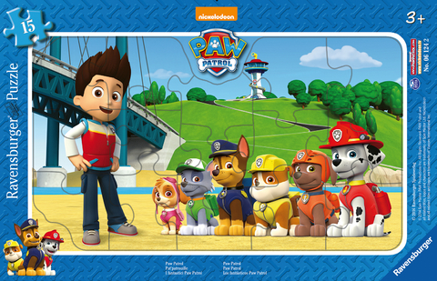 Ravensburger Kinderpuzzle - 06124 Paw Patrol - Rahmenpuzzle für Kinder ab 3 Jahren, mit 15 Teilen