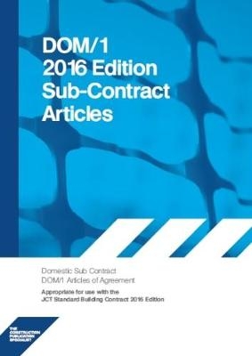 2016 DOM1A Domestic Subcontract - Articles of Agreement -  Contractors Legal Group