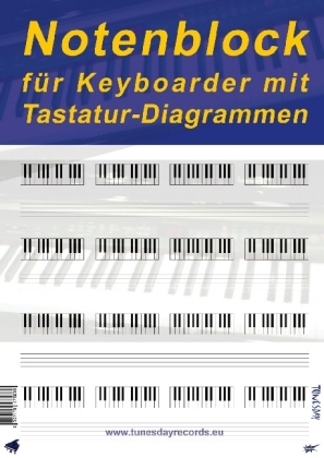 Notenblock für Keyboarder mit Tastatur-Diagrammen - 