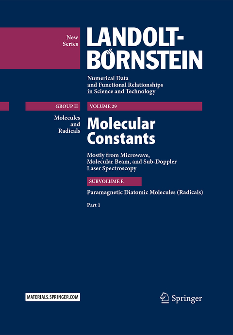 Molecular Constants Mostly from Microwave, Molecular Beam, and Sub-Doppler Laser Spectroscopy - Dines Christen