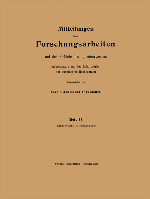 Mitteilungen über Forschungsarbeiten auf dem Gebiete des Ingenieurwesens - Josef Kirner