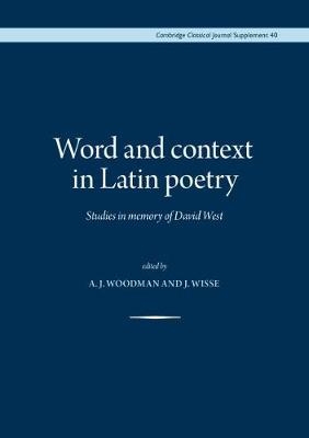 Word and Context in Latin Poetry - 