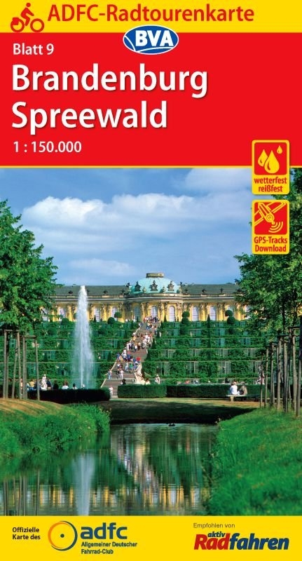 ADFC-Radtourenkarte 9 Brandenburg Spreewald 1:150.000, reiß- und wetterfest, GPS-Tracks Download und Online-Begleitheft