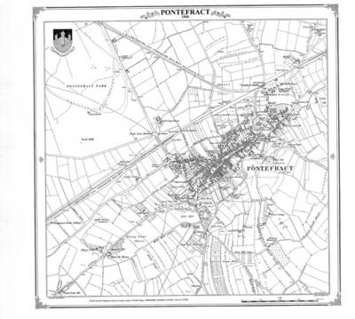 Pontefract 1849  Heritage Cartography Victorian Town Map Series - Peter J. Adams