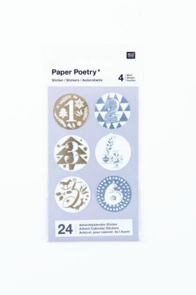 Adventskalender Sticker, gold/silber