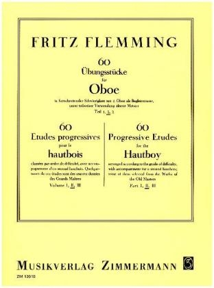 60 Übungsstücke in fortschreitender Schwierigkeit, Oboe. Tl.2 - Fritz Flemming