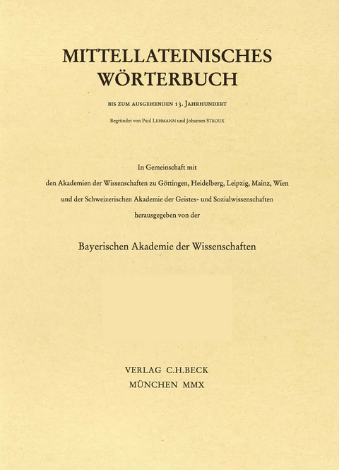 Mittellateinisches Wörterbuch 25. Lieferung (d-defatigo) - 