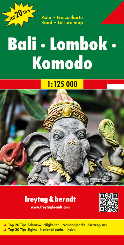 Bali - Lombok - Komodo, Autokarte 1:125.000, Top 20 Tips - 