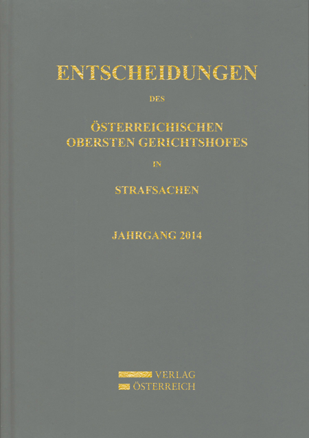 Entscheidungen des Österreichischen Obersten Gerichtshofes in Strafsachen - 
