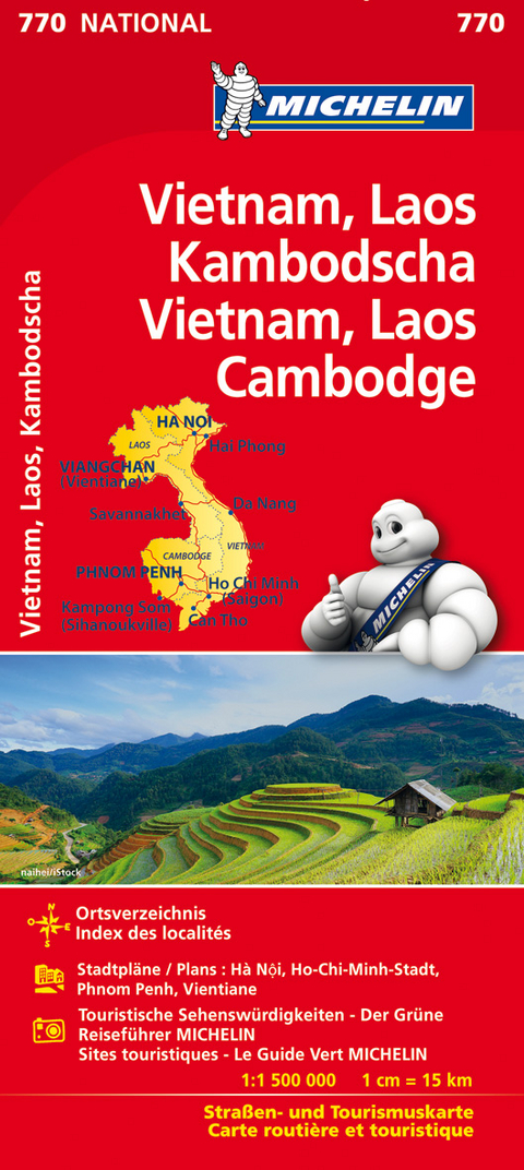 Michelin Karte Vietnam, Laos, Kambodscha. Vietnam, Laos, Cambodge
