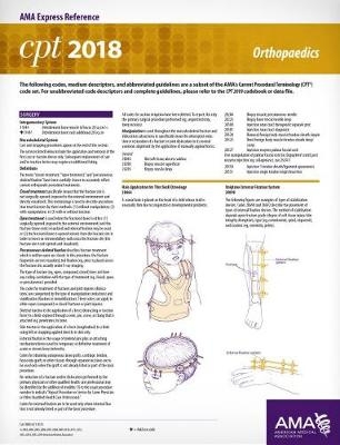 CPT® 2018 Express Reference Coding Cards: Orthopaedics - Kathy Giannangelo