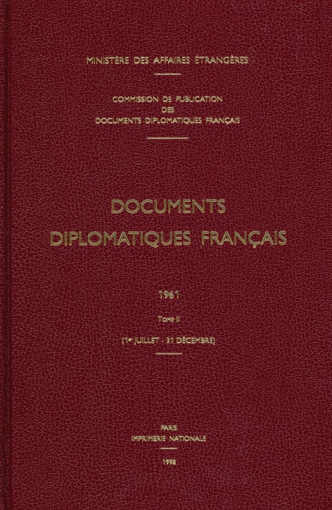 Documents Diplomatiques Fran�ais - 