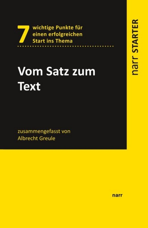 Vom Satz zum Text - Albrecht Greule